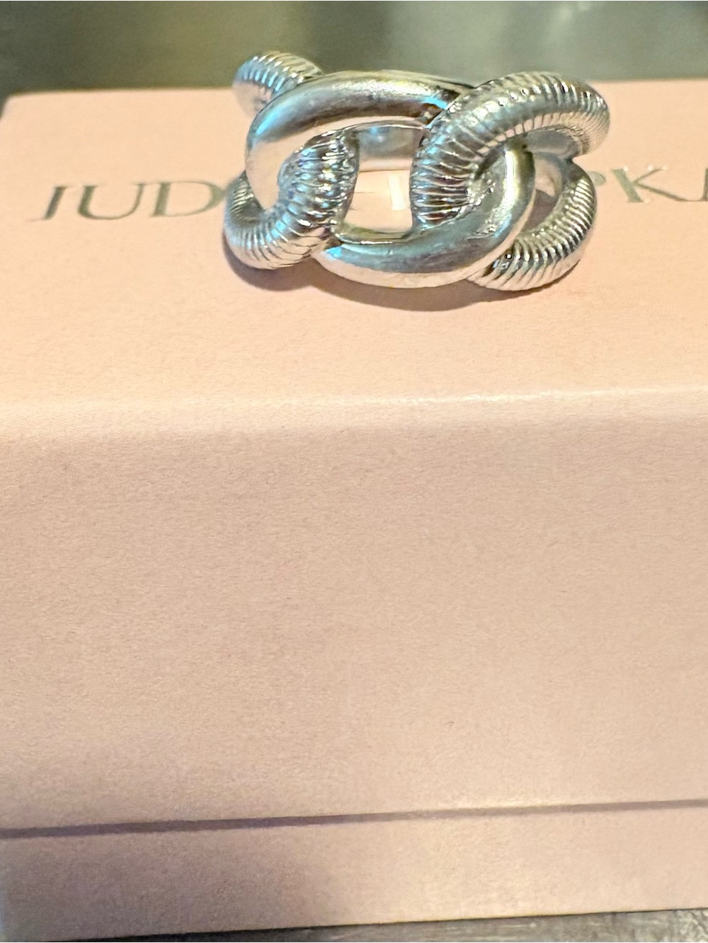 Judith Ripka Silver Twisted Link Ring